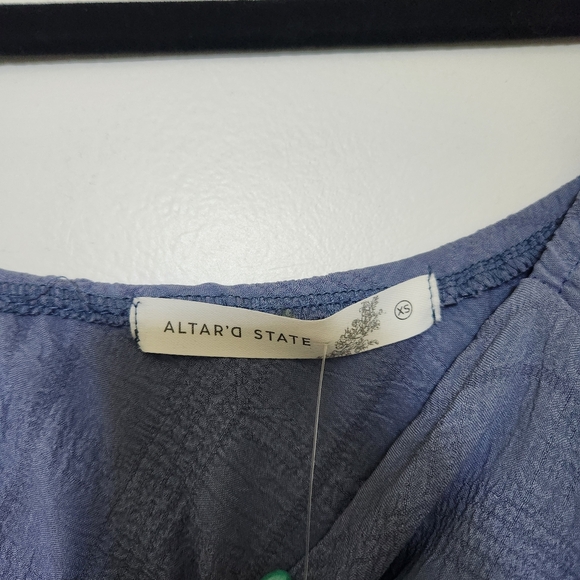 Altar'd State Purple Smocked Tiered Blouse - Picture 3 of 4